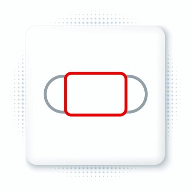 Çizgi Medikal Maske simgesi beyaz arkaplanda izole edildi. Renkli taslak konsepti. Vektör.