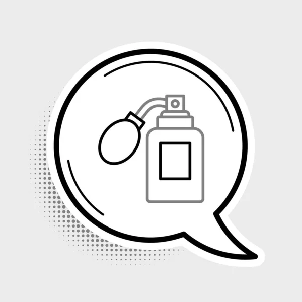 Line Aftershave Fles Met Verstuiver Pictogram Geïsoleerd Grijze Achtergrond Keulen — Stockvector