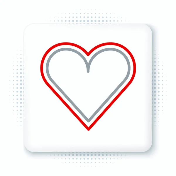 Icona Line Heart Isolata Sfondo Bianco Simbolo Romantico Legato Unire — Vettoriale Stock