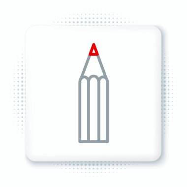 Kalem simgesi beyaz arkaplanda izole edildi. Eğitim işareti. Çizim ve eğitim araçları. Okul sembolü. Renkli taslak konsepti. Vektör.