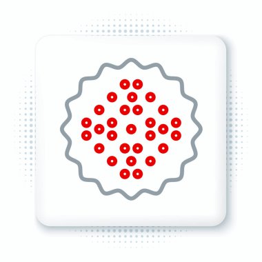 Çizgi Kraker bisküvisi simgesi beyaz arkaplanda izole edildi. Tatlı kurabiye. Renkli taslak konsepti. Vektör.