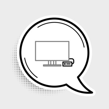 Akıllı TV simgesi gri arkaplanda izole edildi. Televizyon tabelası. Renkli taslak konsepti. Vektör.