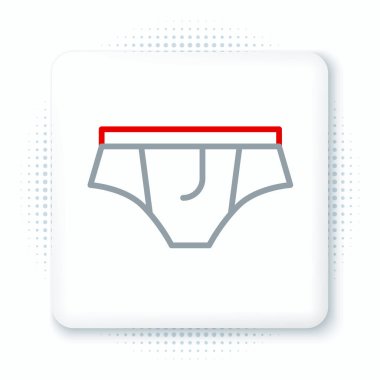 Beyaz arkaplanda çizgi iç çamaşırı simgesi izole edildi. Renkli taslak konsepti. Vektör.