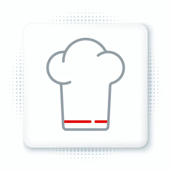 Línea Chef Sombrero Icono Aislado Sobre Fondo Blanco Símbolo Cocina — Vector de stock