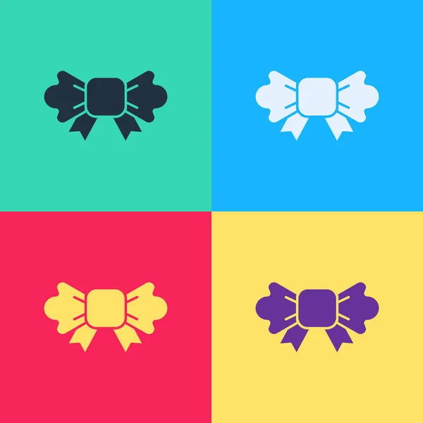 Pop Art Bow Tie Icon Isolated Color Background Vector — Stock Vector