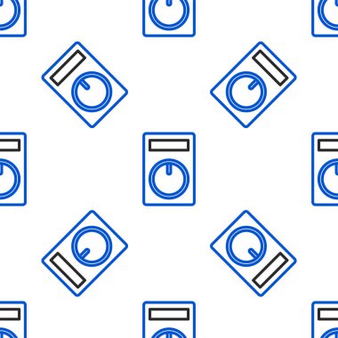 Line Smart ev simgesi beyaz arkaplanda izole edilmiş kusursuz desen. Uzaktan kumanda. Renkli taslak konsepti. Vektör.