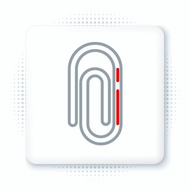 Beyaz arkaplanda çizgi ataç simgesi izole edildi. Renkli taslak konsepti. Vektör.