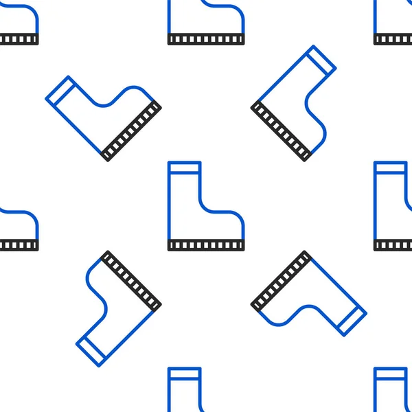 Line Wasserdichte Gummistiefel Symbol Isoliert Nahtlose Muster Auf Weißem Hintergrund — Stockvektor