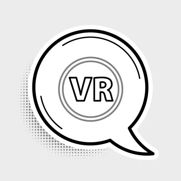 Ícone Óculos Realidade Virtual Linha Isolado Fundo Cinza Estereoscópica Máscara — Vetor de Stock