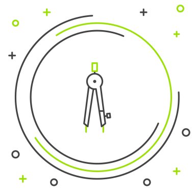 Çizgi Çizme pusula simgesi beyaz arkaplanda izole edildi. Pusula işareti. Çizim ve eğitim araçları. Geometrik alet. Renkli taslak konsepti. Vektör.