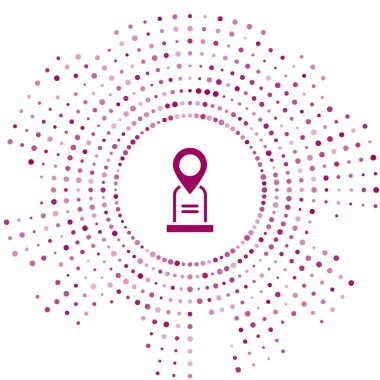 Mor Konum mezar simgesi beyaz arkaplanda izole edildi. Soyut çember rastgele noktalar. Vektör.