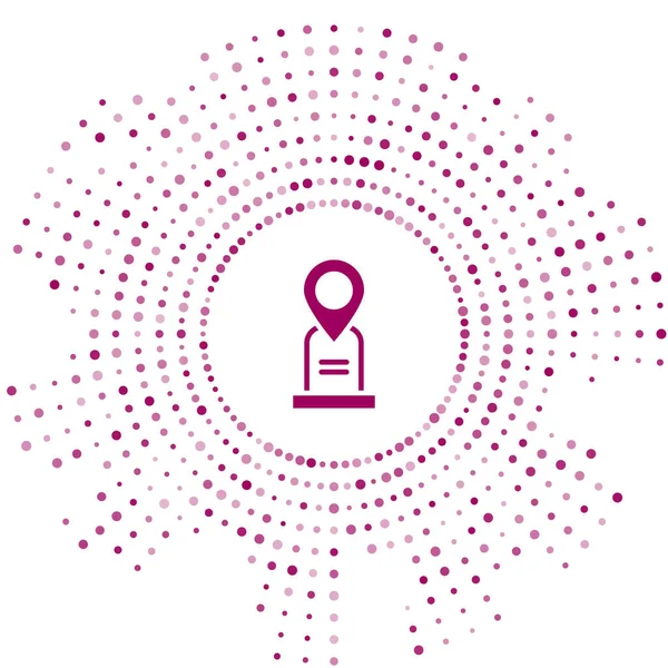 Mor Konum mezar simgesi beyaz arkaplanda izole edildi. Soyut çember rastgele noktalar. Vektör.