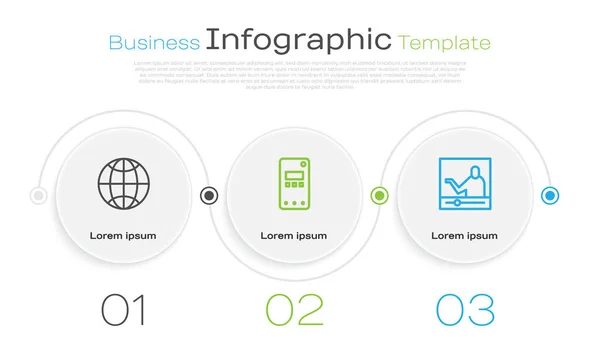 Állítsa Közösségi Hálózat Mobiltelefon Online Oktatás Üzleti Infografikai Sablon Vektor — Stock Vector