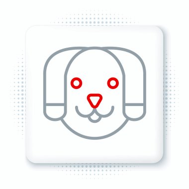 Çizgi Köpeği simgesi beyaz arkaplanda izole edildi. Renkli taslak konsepti. Vektör.