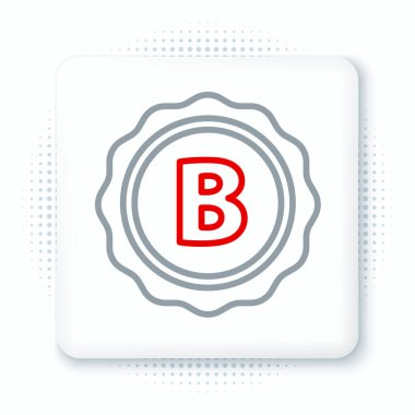 Beyaz arka planda izole bira ikonu yazılı çizgi kapağı. Renkli taslak konsepti. Vektör.