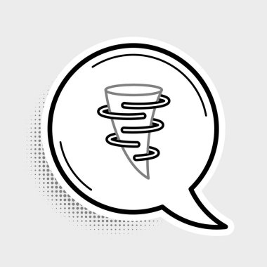 Hat Tornado simgesi gri arkaplanda izole edildi. Renkli taslak konsepti. Vektör.