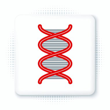 Beyaz arkaplanda izole edilmiş çizgi DNA sembolü. Renkli taslak konsepti. Vektör.