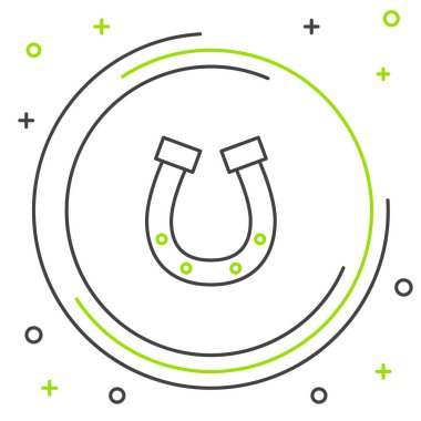 Çizgi Nal simgesi beyaz arkaplanda izole edildi. Renkli taslak konsepti. Vektör.