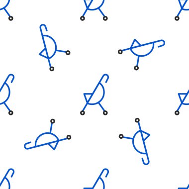 Line Baby bebek arabası simgesi beyaz arka planda izole edilmiş. Bebek arabası, at arabası, bebek arabası, bebek arabası, tekerlek. Renkli taslak konsepti. Vektör.