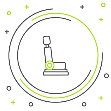 Çizgi Araba koltuğu simgesi beyaz arkaplanda izole edildi. Araba koltuğu. Renkli taslak konsepti. Vektör.