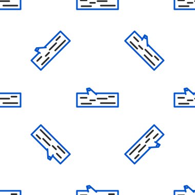 Ahşap çizgi simgesi beyaz arkaplanda izole edilmiş kusursuz desen. Renkli taslak konsepti. Vektör.