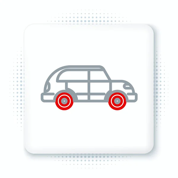 Лінія Значка Автомобіля Hatchback Ізольована Білому Тлі Барвиста Концепція Контуру — стоковий вектор