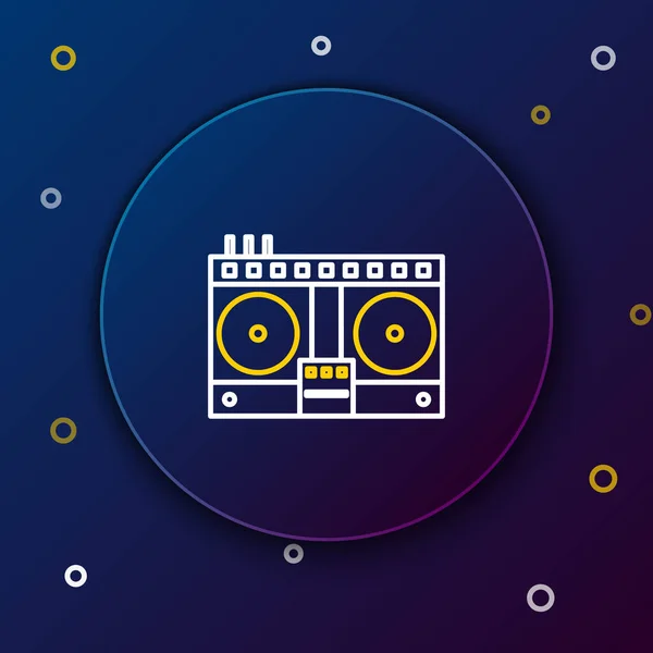 Control Remoto Línea Para Reproducir Mezclar Iconos Música Aislados Sobre — Vector de stock