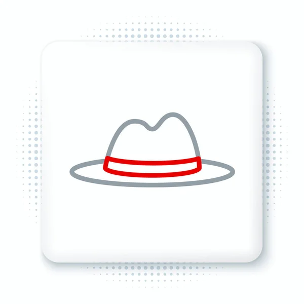 Καπέλο Line Man Κορδέλα Λευκό Φόντο Πολύχρωμο Περίγραμμα Έννοια Διάνυσμα — Διανυσματικό Αρχείο