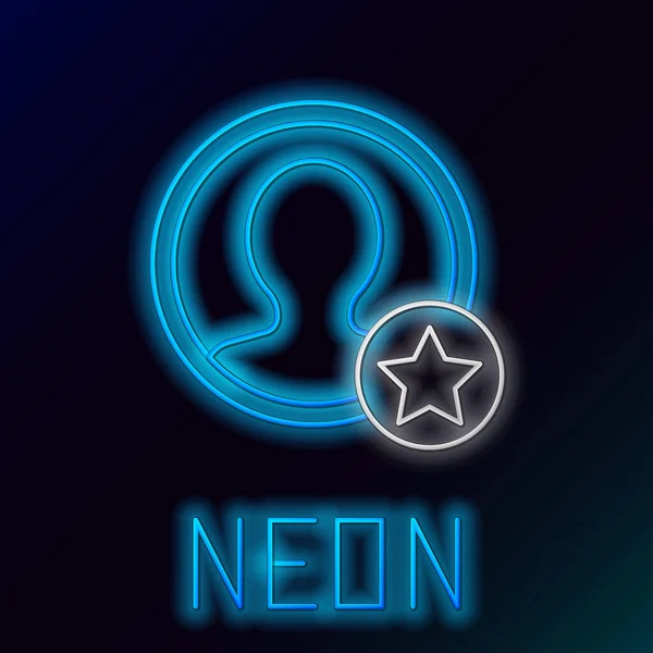 Glödande Neon Line Premium Skapa Konto Skärm Ikon Isolerad Svart — Stock vektor