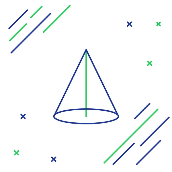 线条几何图形锥形图标孤立在白色背景上 抽象形状 几何装饰品 五彩缤纷的概念 — 图库矢量图片