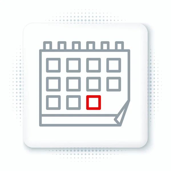 Linienkalender Symbol Isoliert Auf Weißem Hintergrund Erinnerungssymbol Buntes Rahmenkonzept Vektor — Stockvektor
