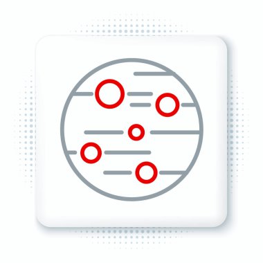 Mars Gezegeni çizgi simgesi beyaz arkaplanda izole edildi. Renkli taslak konsepti. Vektör.