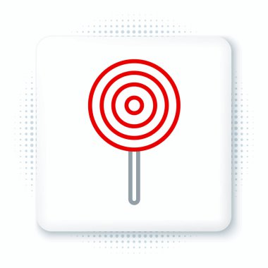 Line Lolipop simgesi beyaz arkaplanda izole edildi. Şeker işareti. Yemek, lezzetli bir sembol. Renkli taslak konsepti. Vektör.