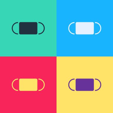 Pop Art Medikal Koruyucu Maske simgesi renk arkaplanda izole edildi. Vektör İllüstrasyonu.