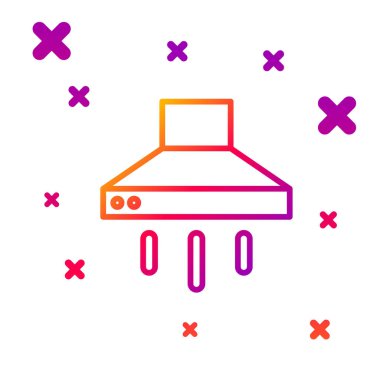 Renk çizgisi Mutfak Çıkarıcı fan simgesi beyaz arkaplanda izole edildi. Mutfak kaputu. Mutfak egzozu. Ev aletleri. Kademeli rastgele dinamik şekiller. Vektör.