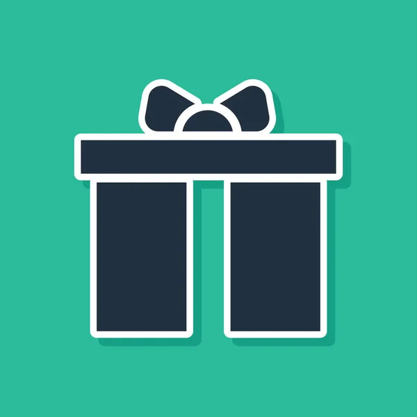 Blaues Geschenk Box Symbol Isoliert Auf Grünem Hintergrund Alles Gute — Stockvektor