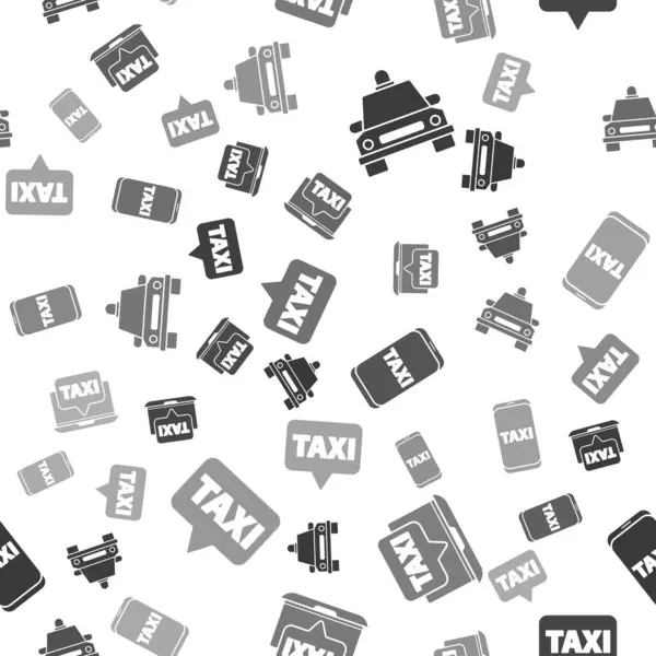 Set Taxi Car Laptop Call Taxi Service Taxi Call Telephone — Stock Vector