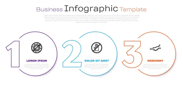 Set Line Stop Virus Handshake Ebola Disease Business Infographic Template — Stock Vector