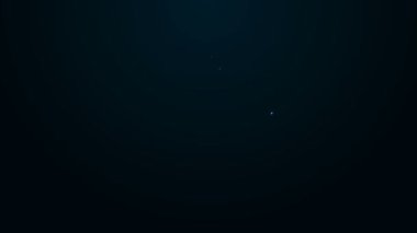 Parlayan neon hattı kimlik tanımlama simgesi siyah arkaplanda izole edildi. Sunum için, şirketin kimliği için, reklam için kullanılabilir. 4K Video hareketli grafik canlandırması