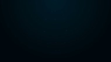 Parlayan neon çizgisi Dünya ikonu siyah arka planda izole edildi. Dünya ya da Dünya işareti. Küresel internet sembolü. Geometrik şekiller. 4K Video hareketli grafik canlandırması