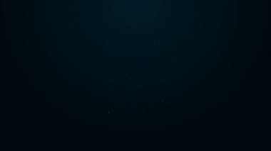 Parlak neon hattı parası ve siyah arka planda izole edilmiş dolar sembolü simgesi. Bankacılık işareti. Para sembolü. 4K Video hareketli grafik canlandırması