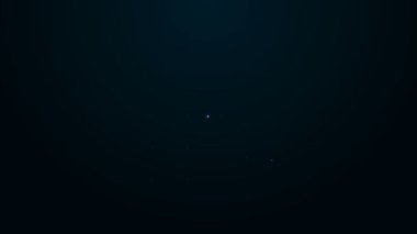 Parlayan neon çizgisi hesap makinesi. Siyah arkaplanda dolar sembolü simgesi var. Para tasarrufu konsepti. Muhasebe sembolü. 4K Video hareketli grafik canlandırması