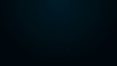 Parlayan neon hattı Finansal takvim simgesi siyah arkaplanda izole edildi. Yıllık ödeme günü, aylık bütçe planlaması, sabit dönem konsepti, kredi süresi. 4K Video hareketli grafik canlandırması