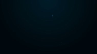 Parlayan neon çizgisi dosya simgesi siyah arkaplanda izole edildi. Kontrol listesi simgesi. İş konsepti. 4K Video hareketli grafik canlandırması