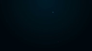 Parlayan neon çizgisi dosya simgesi siyah arkaplanda izole edildi. Kontrol listesi simgesi. İş konsepti. 4K Video hareketli grafik canlandırması