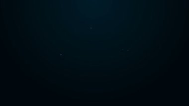 Parlayan neon hattı pasta grafiği bilgi simgesi siyah arkaplanda izole edildi. Diyagram çizelgesi. 4K Video hareketli grafik canlandırması