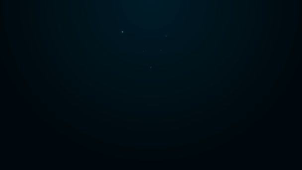 Glowing neon line Tie icon isolated on black background. Necktie and neckcloth symbol. 4K Video motion graphic animation