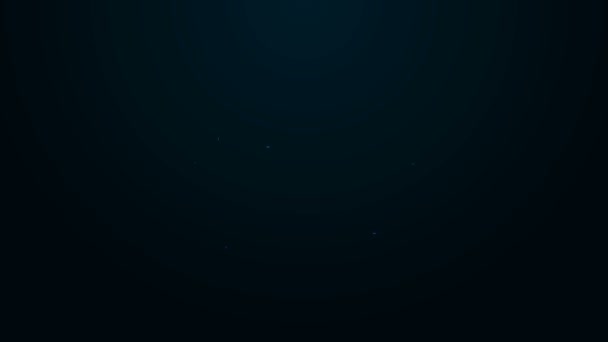 Leuchtendes Neonzeilen-Megafon-Symbol isoliert auf schwarzem Hintergrund. Lautsprecheralarm. Bullhorn für Mundstück Schreiförderung. 4K Video Motion Grafik Animation — Stockvideo