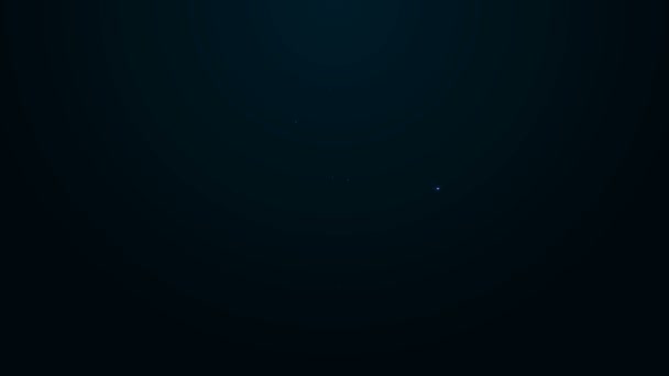 검은 배경에서 네온 라인 클록 아이콘 분리. 시간의 상징. 4K 비디오 모션 그래픽 애니메이션 — 비디오