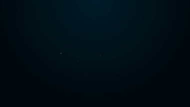 Parlayan neon hattı Saat 24 saat simgesi siyah arkaplanda izole edildi. Tüm gün döngü simgesi. 24 saat hizmet sembolü. 4K Video hareketli grafik canlandırması